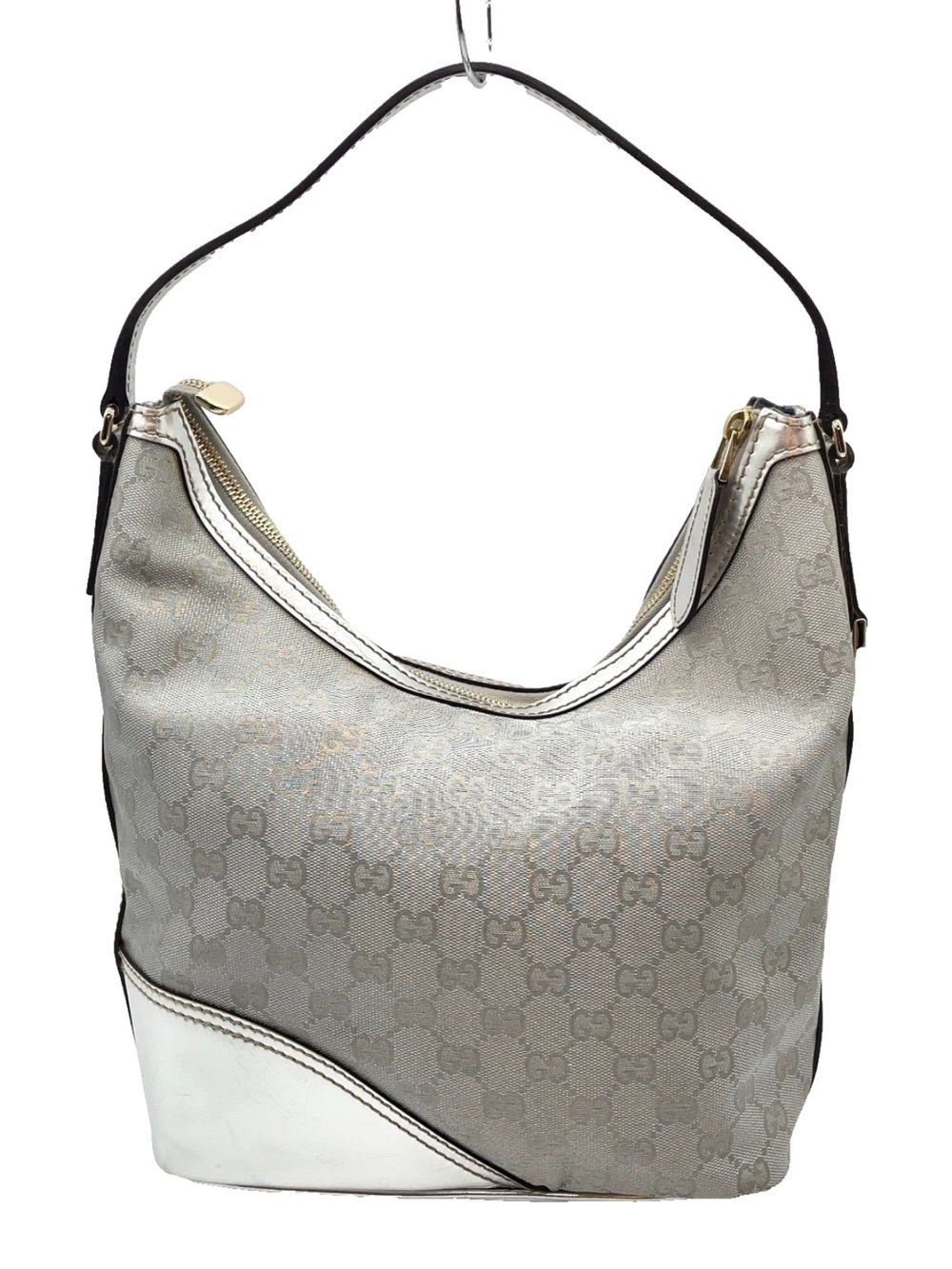 Gucci interlocking G Monogram Hobo Bag - metallic silver - Picture 3 of 14